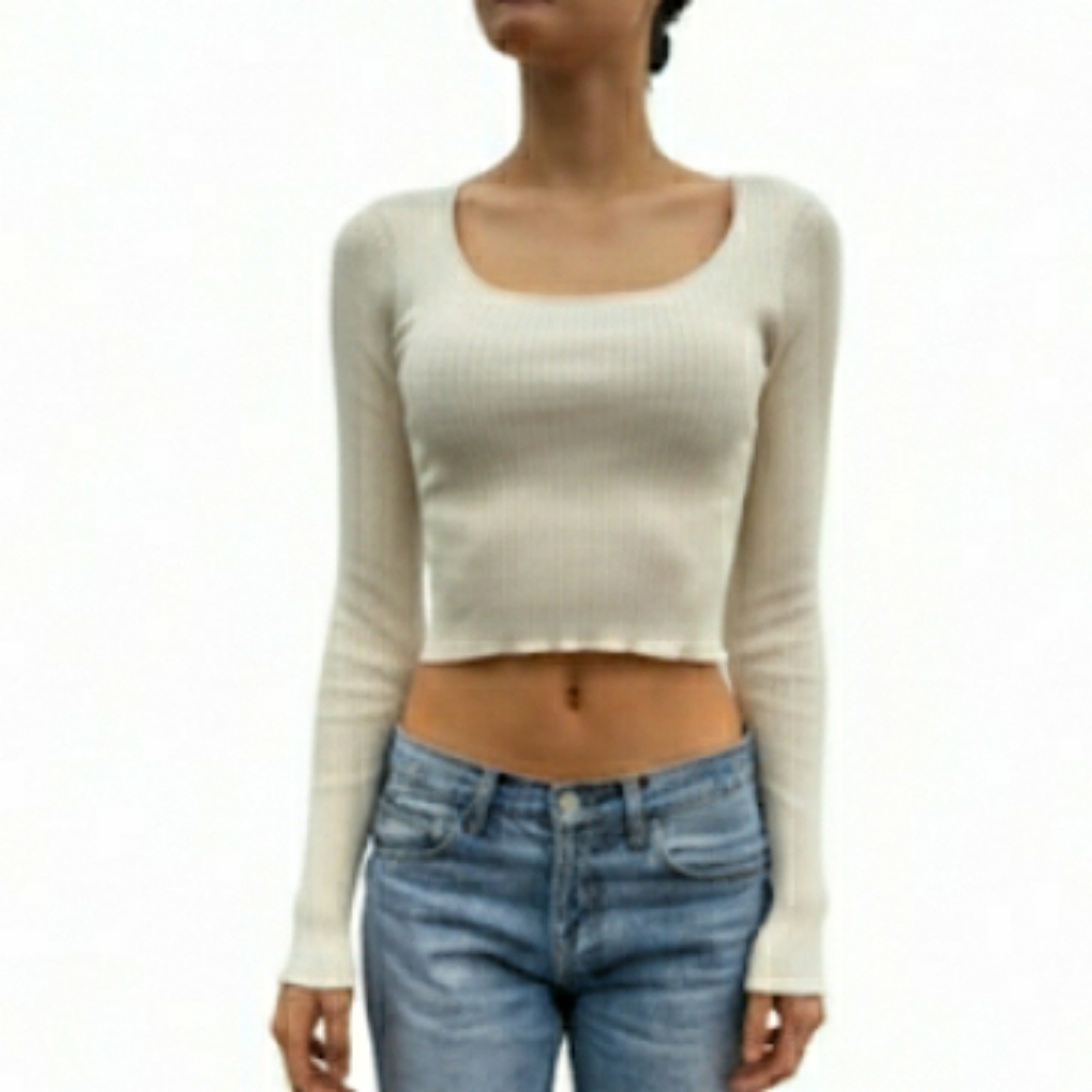 Brandy Melville Beige Long Sleeve Top